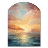 Ocean Sunset Celestial Symphony - Asymmetric Metal Wall Art