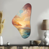 Ocean Sunset Celestial Symphony - Asymmetric Metal Wall Art