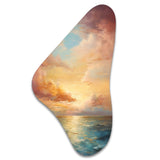 Ocean Sunset Celestial Symphony - Asymmetric Metal Wall Art