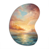 Ocean Sunset Celestial Symphony - Asymmetric Metal Wall Art