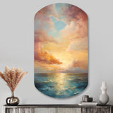 Ocean Sunset Celestial Symphony - Asymmetric Metal Wall Art