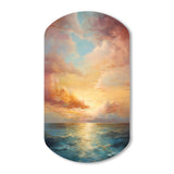 Ocean Sunset Celestial Symphony - Asymmetric Metal Wall Art