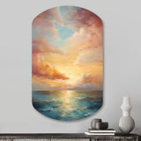 Ocean Sunset Celestial Symphony - Asymmetric Metal Wall Art