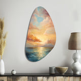 Ocean Sunset Celestial Symphony - Asymmetric Metal Wall Art