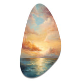 Ocean Sunset Celestial Symphony - Asymmetric Metal Wall Art