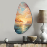 Ocean Sunset Celestial Symphony - Asymmetric Metal Wall Art