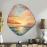 Ocean Sunset Celestial Symphony - Asymmetric Metal Wall Art