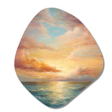 Ocean Sunset Celestial Symphony - Asymmetric Metal Wall Art