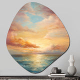 Ocean Sunset Celestial Symphony - Asymmetric Metal Wall Art