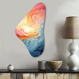 Bold Pastel Sunset I - Asymmetric Metal Wall Art