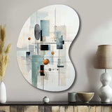 Grey Suprematism Geometric Symphony II - Asymmetric Metal Wall Art