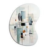 Grey Suprematism Geometric Symphony II - Asymmetric Metal Wall Art