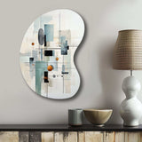 Grey Suprematism Geometric Symphony II - Asymmetric Metal Wall Art