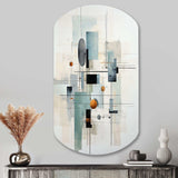 Grey Suprematism Geometric Symphony II - Asymmetric Metal Wall Art