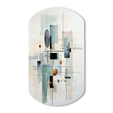 Grey Suprematism Geometric Symphony II - Asymmetric Metal Wall Art