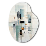 Grey Suprematism Geometric Symphony II - Asymmetric Metal Wall Art