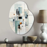 Grey Suprematism Geometric Symphony II - Asymmetric Metal Wall Art