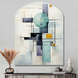 White Blue Suprematism Harmonious Convergence II - Asymmetric Metal Wall Art