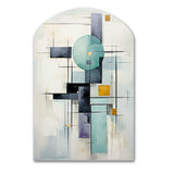 White Blue Suprematism Harmonious Convergence II - Asymmetric Metal Wall Art