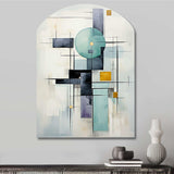 White Blue Suprematism Harmonious Convergence II - Asymmetric Metal Wall Art