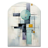 White Blue Suprematism Harmonious Convergence II - Asymmetric Metal Wall Art