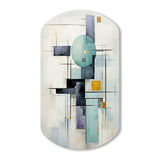 White Blue Suprematism Harmonious Convergence II - Asymmetric Metal Wall Art