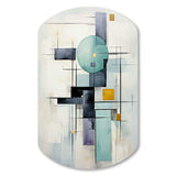 White Blue Suprematism Harmonious Convergence II - Asymmetric Metal Wall Art