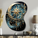 Symbols Crescent Moon And Stars - Asymmetric Metal Wall Art