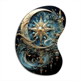 Symbols Crescent Moon And Stars - Asymmetric Metal Wall Art