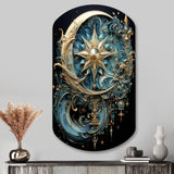 Symbols Crescent Moon And Stars - Asymmetric Metal Wall Art