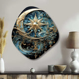 Symbols Crescent Moon And Stars - Asymmetric Metal Wall Art