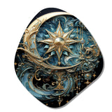 Symbols Crescent Moon And Stars - Asymmetric Metal Wall Art