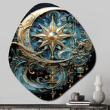 Symbols Crescent Moon And Stars - Asymmetric Metal Wall Art