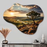 Texas Sunset Ultra-Wide Angle Landscape I - Asymmetric Metal Wall Art