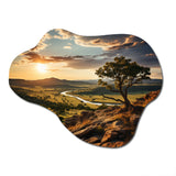 Texas Sunset Ultra-Wide Angle Landscape I - Asymmetric Metal Wall Art