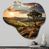 Texas Sunset Ultra-Wide Angle Landscape I - Asymmetric Metal Wall Art