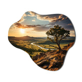 Texas Sunset Ultra-Wide Angle Landscape I - Asymmetric Metal Wall Art