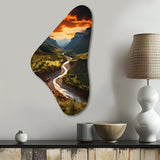 Texas Sunset Ultra-Wide Angle Landscape II - Asymmetric Metal Wall Art