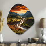 Texas Sunset Ultra-Wide Angle Landscape II - Asymmetric Metal Wall Art