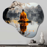 Thai Monk Silent Reflection - Asymmetric Metal Wall Art