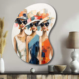 Woman With Fashion Hats II - Asymmetric Metal Wall Art