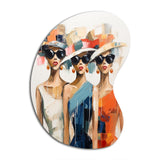 Woman With Fashion Hats II - Asymmetric Metal Wall Art