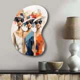 Woman With Fashion Hats II - Asymmetric Metal Wall Art