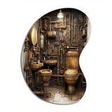 Toilet Industrial Chic Mixed II - Asymmetric Metal Wall Art