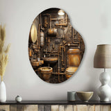 Toilet Industrial Chic Mixed II - Asymmetric Metal Wall Art