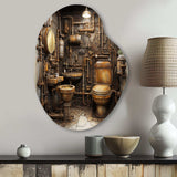 Toilet Industrial Chic Mixed II - Asymmetric Metal Wall Art