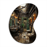 Toilet Industrial Elegance Mixed I - Asymmetric Metal Wall Art