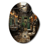 Toilet Industrial Elegance Mixed I - Asymmetric Metal Wall Art