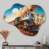 Abstract Colorful Train 1950S I - Asymmetric Metal Wall Art