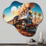 Abstract Colorful Train 1950S I - Asymmetric Metal Wall Art